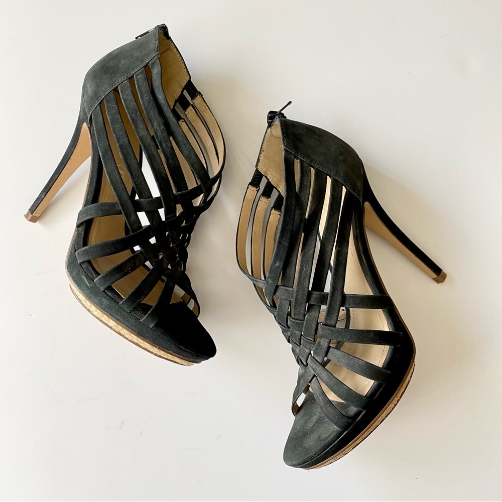 ALDO Tomeldan Black Strappy High Heels with Espadrille Detail